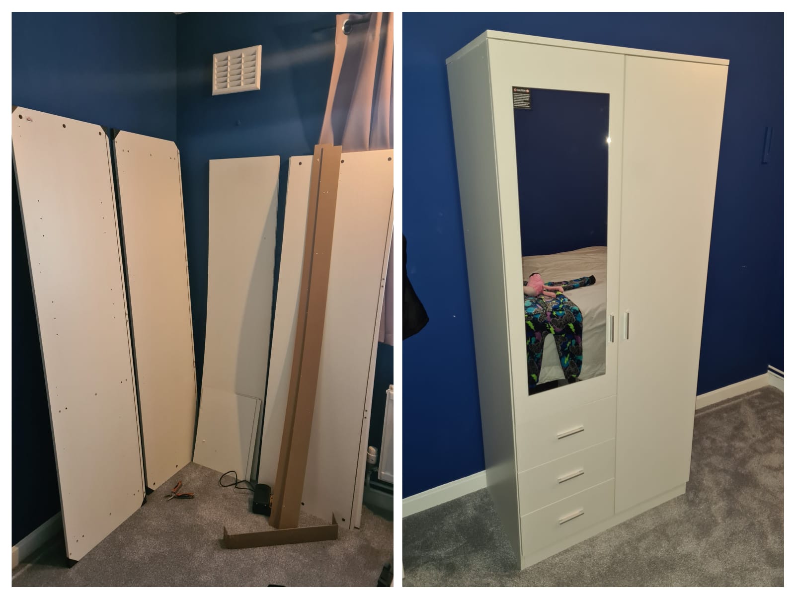 Bed and wardrobe assembly