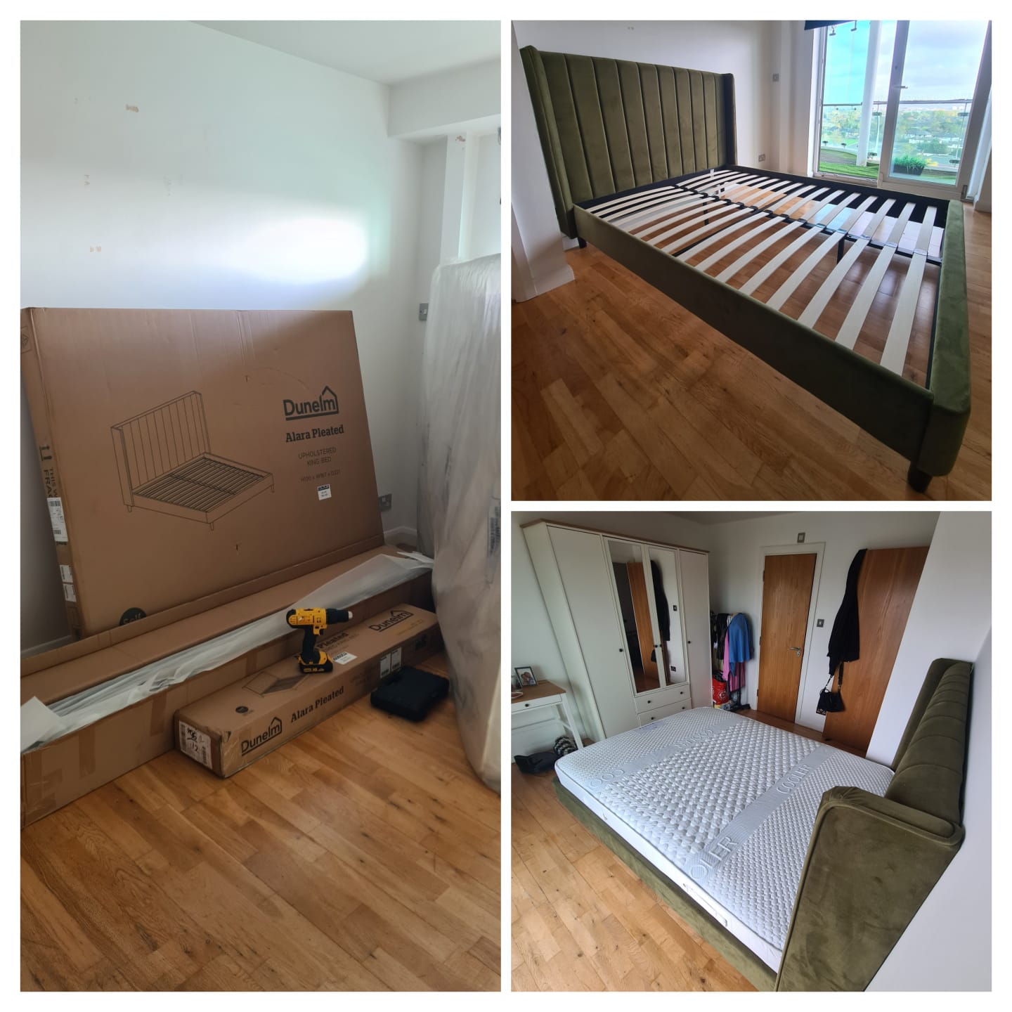 Bedroom set up after assembly